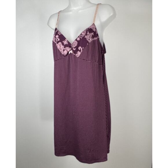 Apt. 9 Intimates Purple Polka Dot Chemise Nightgown Womens Large - Picture 1 of 10
